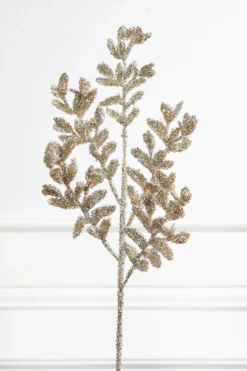 32” Acanthus Leaves Platinum Christmas Spray