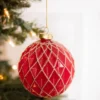 4” Ball Glass Ornament - Set of 4