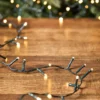 20' Battery Operated Warm White (Green Cord) Compact Lights - 180LED