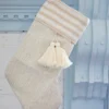 Beige Burlap Stocking with Tassel
