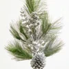 30" Berry Pinecone Cedar Spray - Silver