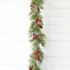 5' Berry Pine with Pinecones Garland