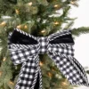 8” Black and White Plaid Bow