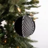 4” Black and White Stripe Ornament Ball