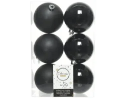 Black Assorted 8cm Shatterproof - Set of 6