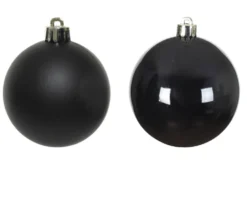 Black Assorted 8cm Shatterproof - Set of 6