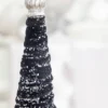 14" Black Flocked Resin Tree