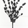 26" Black Glitter Berries Spray