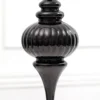 10" Black Metallic Finial Ornament