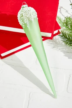 12" Blue/Green/Red Large Drop Glass Ornament