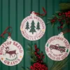Buffalo Check Metal Holiday Design Christmas Ornaments