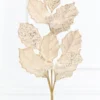 27" Champagne Glitter Berry Leaf Spray