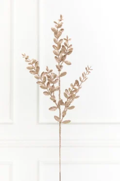 30" Champagne Glitter Eucalyptus Spray