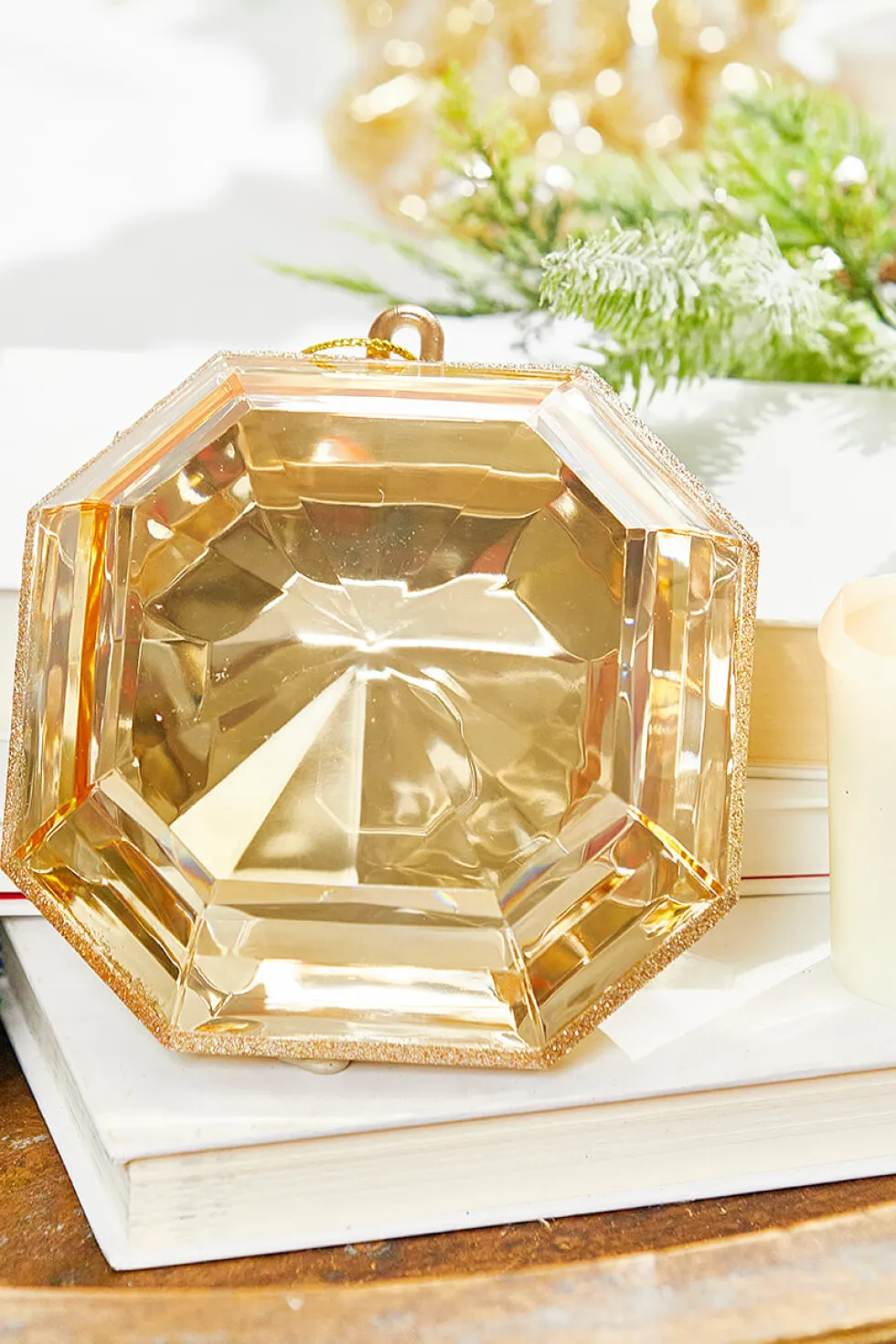6” Champagne Jewel Ornament