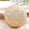 6" Champagne Sequin Glitter Ball Ornament