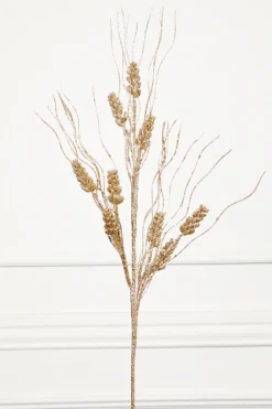 36.5" Champagne with Glitter Grass Spray