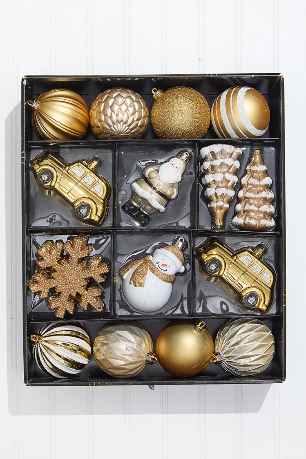 Christmas Shatterproof 25 Piece Assortment - Gold, White