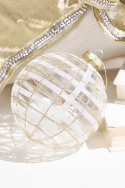 4" Clear Glass Ball Ornament