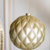 15 CM Champagne Matte Glitter Net Ball Ornament