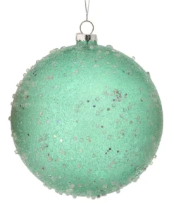 15cm Ice Sugared Gumdrop Ball Ornament Mint Green