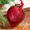 4" Cone Hobnail Ruby Glass Ornament