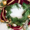 30” Cordless Prelit Crimson & Gold Holiday Wreath