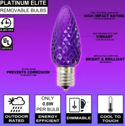 C9 Platinum Elite LED SMD Bulb (25 bulbs/bag) - Faceted, Purple