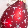 6ct Glass Drop Christmas Red & Red Velvet with Silver Stars