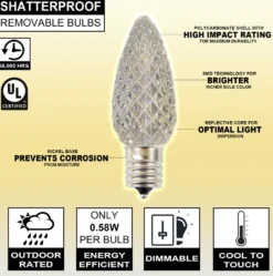 C9 Wonderful LED SMD Bulb (25 bulbs/bag) - Faceted, Warm White