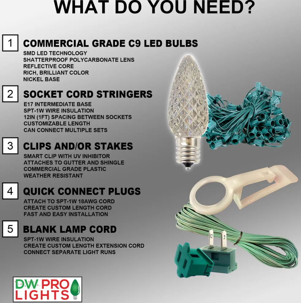 C9 Wonderful LED SMD Bulb (25 bulbs/bag) - Faceted, Warm White