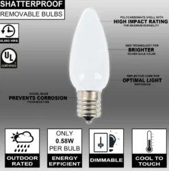 C9 Wonderful LED SMD Bulb (25 bulbs/bag) - Frosted, Pure White