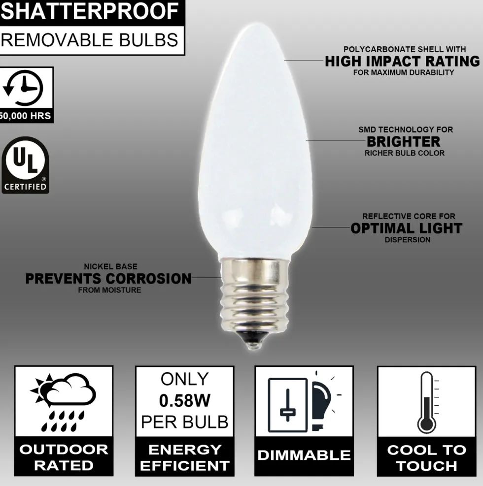 C9 Wonderful LED SMD Bulb (25 bulbs/bag) - Frosted, Pure White