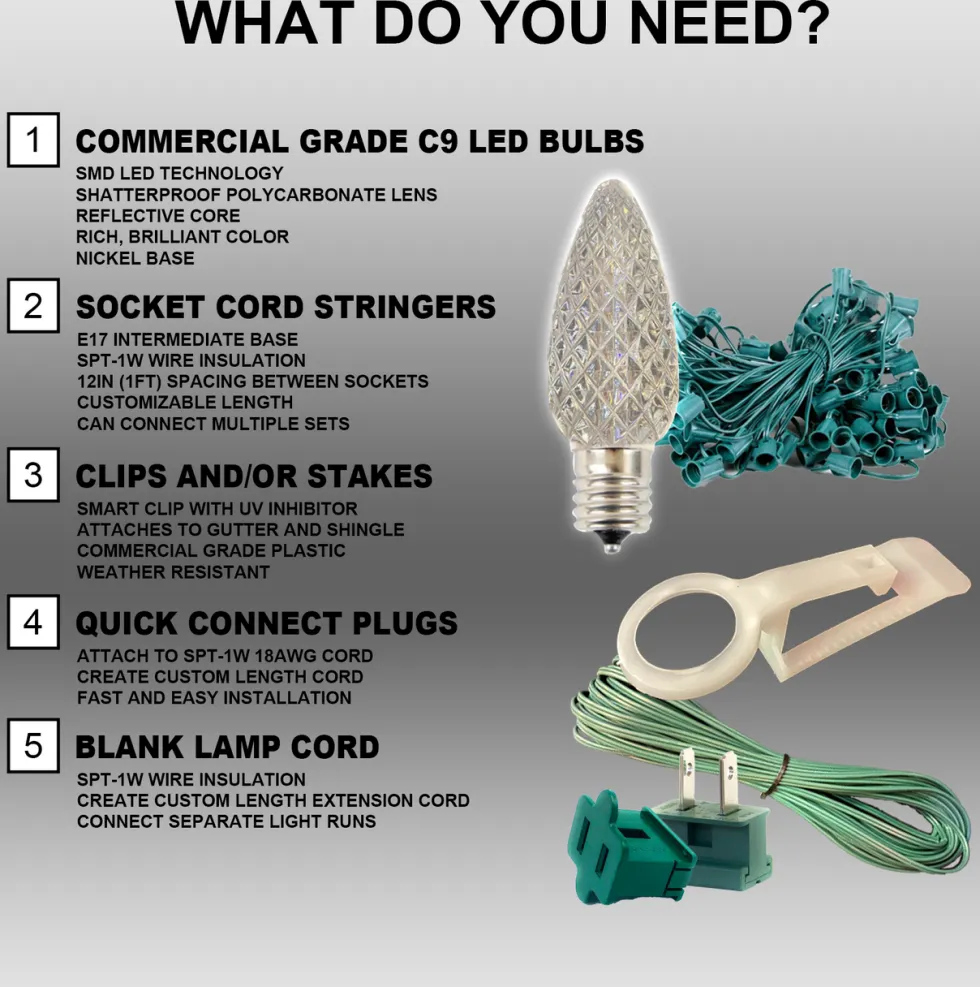 C9 Wonderful LED SMD Bulb (25 bulbs/bag) - Faceted, Orange