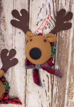 7” Deer Head with Scarf Ornament