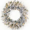 36" Deluxe Flocked Wreath With Warm White LED Lights