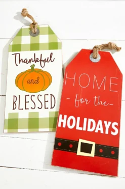 15.75” Double Sided Holiday Wall Decor