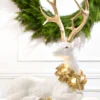 20" Elegant White & Gold Resin Deer with LED Lights