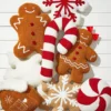 Embroidery Snowflake Pillow - Red