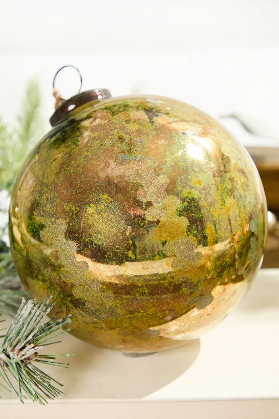 5" Etched Brilliant Gold Ball Ornament