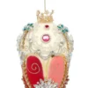 7" Faberge Jewel Egg Ornament, Ivory Rose - Mark Roberts