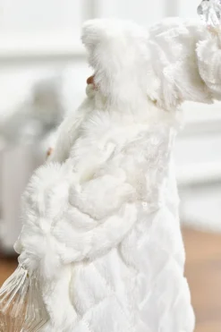 21" Fabric Jewel Winter Santa With Base