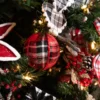 4” Fabric Plaid Ball Ornament