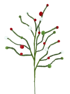 31” Felt Ball Twig Spray
