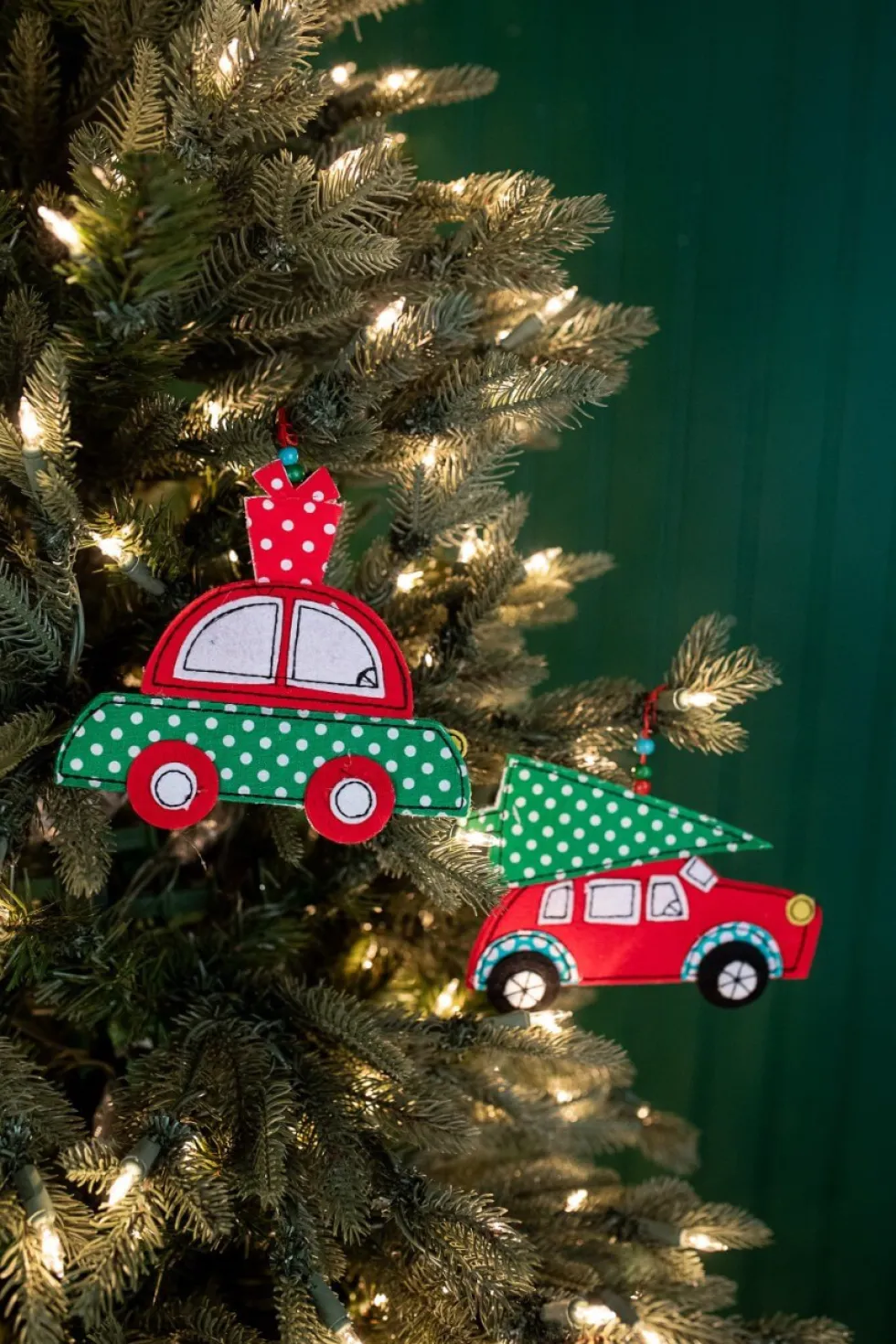 4.5" Felt Car Christmas Ornaments