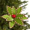 24" Felt Poinsettia with Peppermint Edge