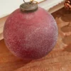 4" Frosted Ruby Glass Ornament