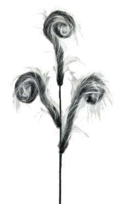 30” Furry Spiral Curly Spray - Black/White