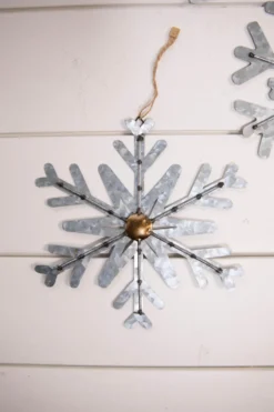8” Galvanized Metal Snowflake Ornament