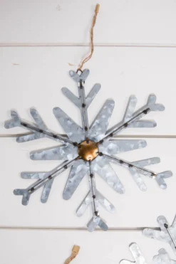 8” Galvanized Metal Snowflake Ornament