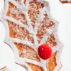 24” Gingerbread Leaf Stem with Red Berries